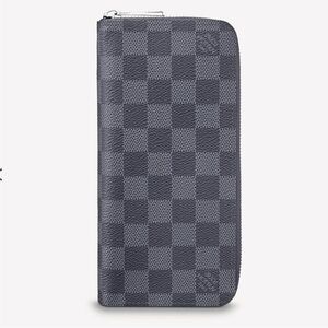 Louis Vuitton 2020 Authentic Vertical Damier Check Zippy Wallet Graphite W/ COA